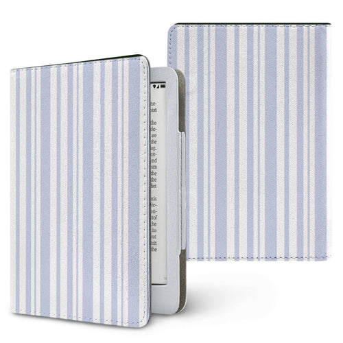 Periwinkle Ticking Stripe Kindle case — periwinkle, printed front and back