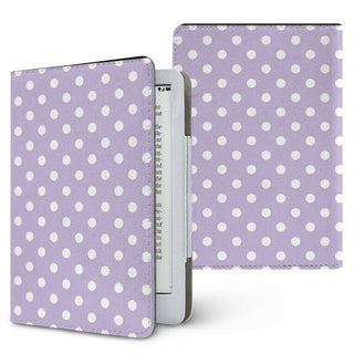Lilac Polka Dot Kindle case — lilac dot, printed front and back