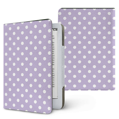 Lilac Polka Dot Kindle case — lilac dot, printed front and back