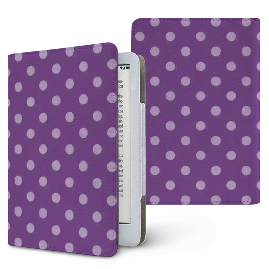 Plum Polka Dot Kindle case, printed front and back, fits Kindle Paperwhite 6.8 and 7 inch and Colorsoft