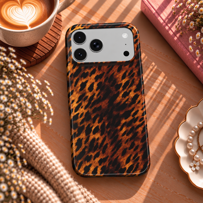 Amber Leopard phone case – MagSafe iPhone case, lifestyle photo