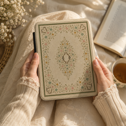 Antique Book Cover Kindle case shown at an angle