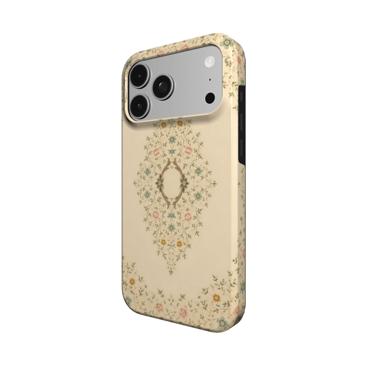 Antique Book Cover phone case – MagSafe iPhone case, angled view