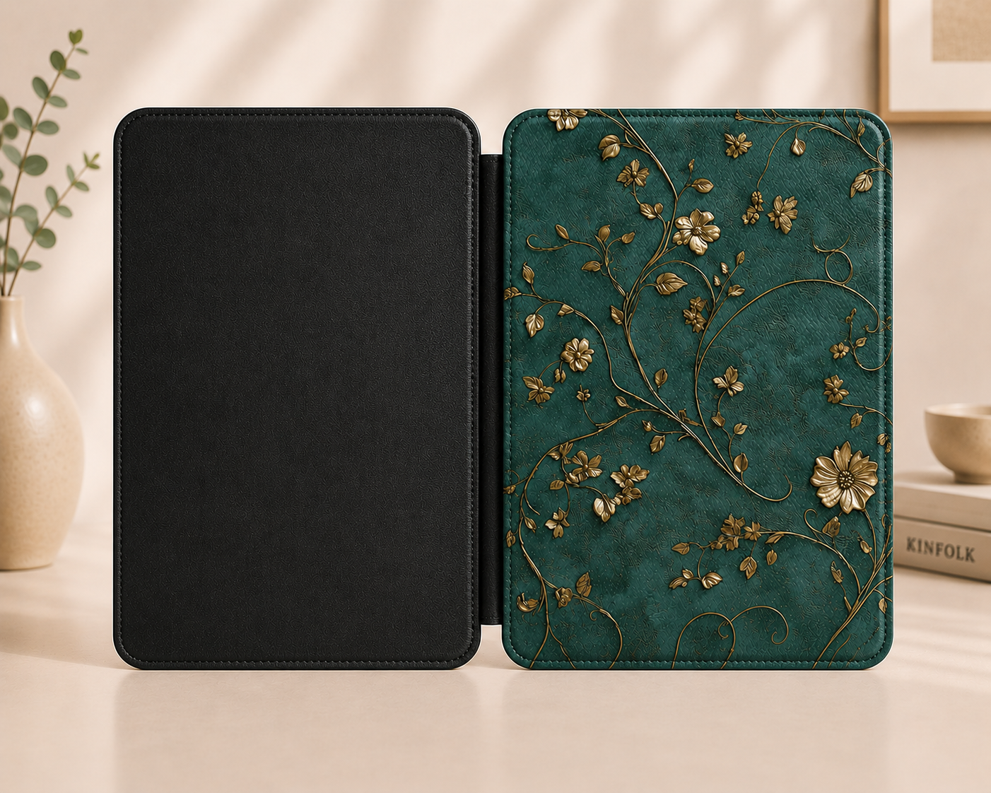 Antique gold blossom Kindle case — additional view