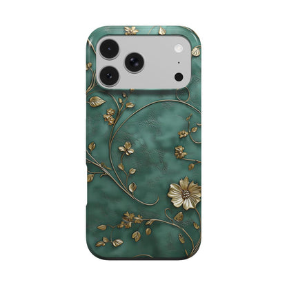 Antique Gold Blossom phone case – MagSafe iPhone case, front view
