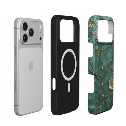 Antique Gold Blossom phone case – MagSafe iPhone case, second detail view