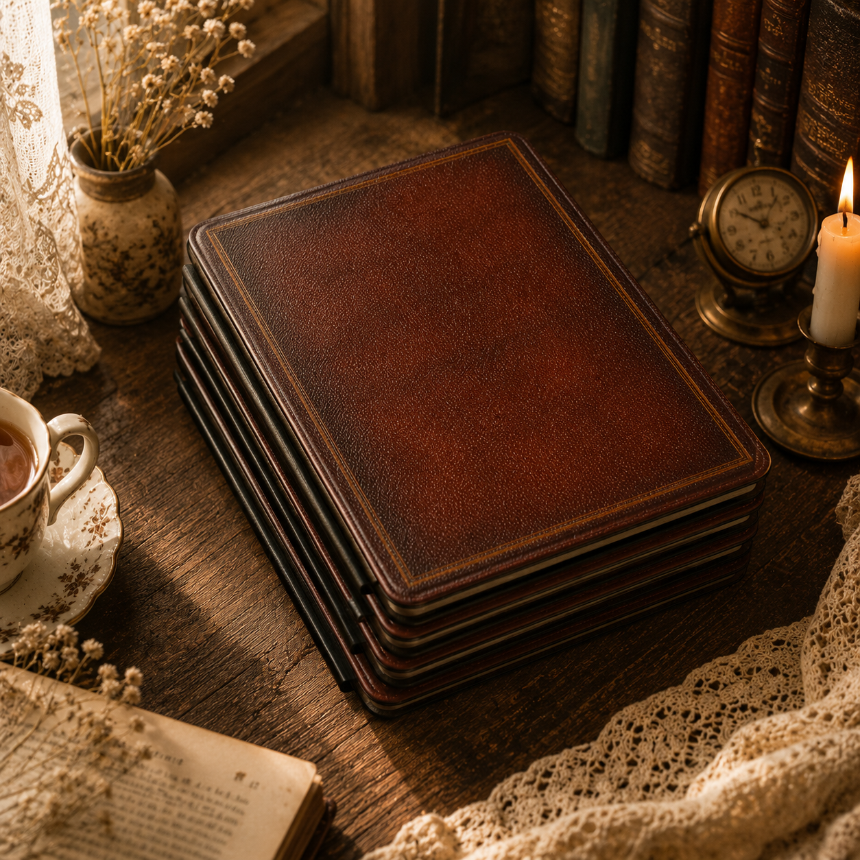 Close-up of antique book Saffiano Kindle case