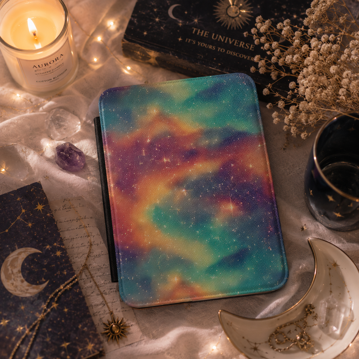 Aurora nebula Kindle case — additional view