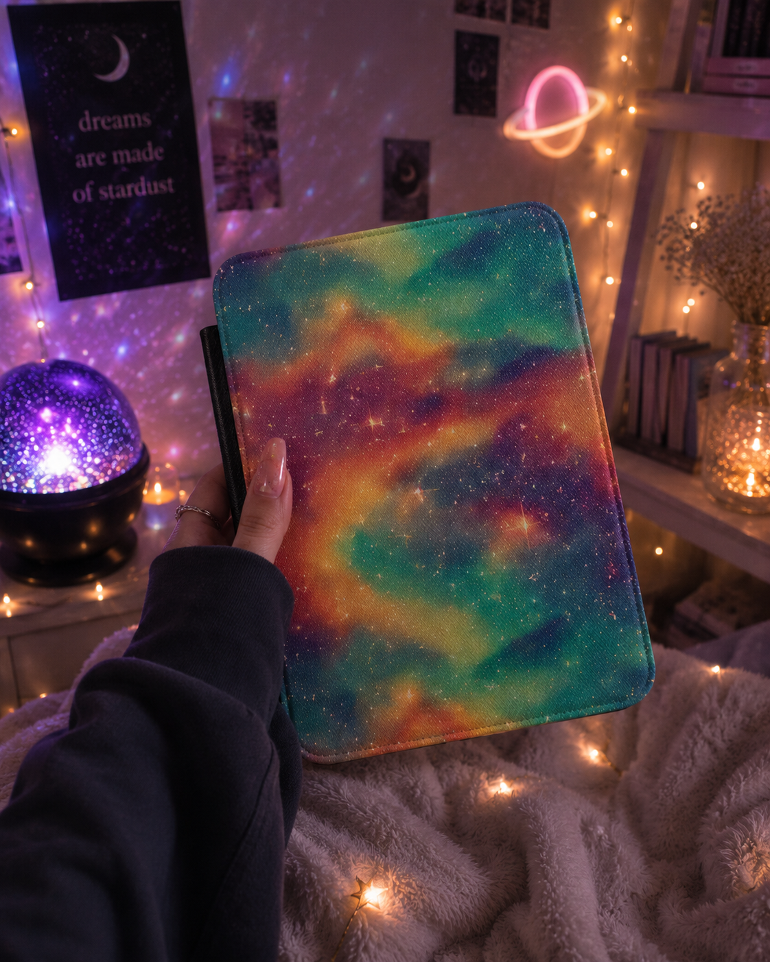 Aurora nebula Kindle case — additional view