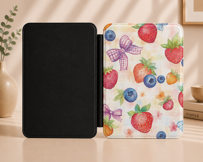Berries gingham bows Kindle case — additional view