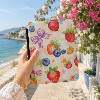 Berries gingham bows Kindle case — additional view