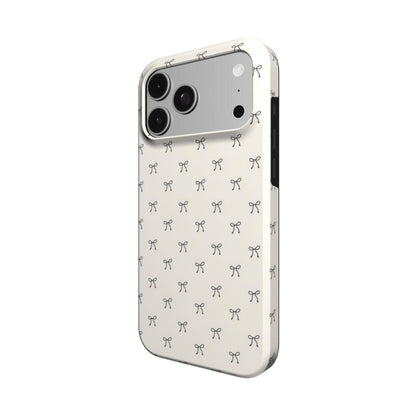 Black Bows phone case – MagSafe iPhone case, angled view