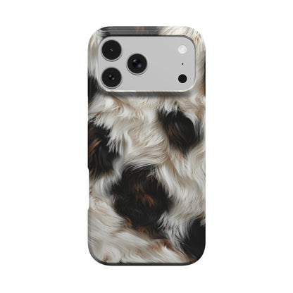 Black Cowhide phone case – MagSafe iPhone case, front view