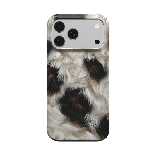 Black Cowhide phone case – MagSafe iPhone case, front view