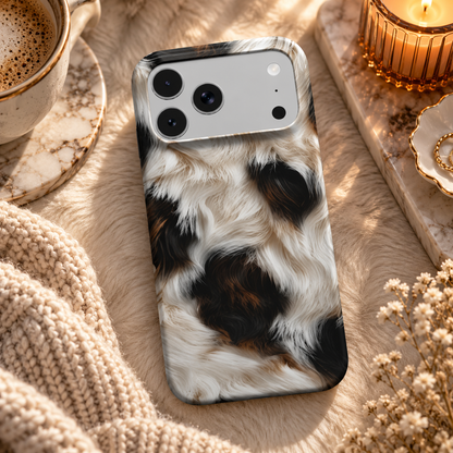 Black Cowhide phone case – MagSafe iPhone case, lifestyle photo