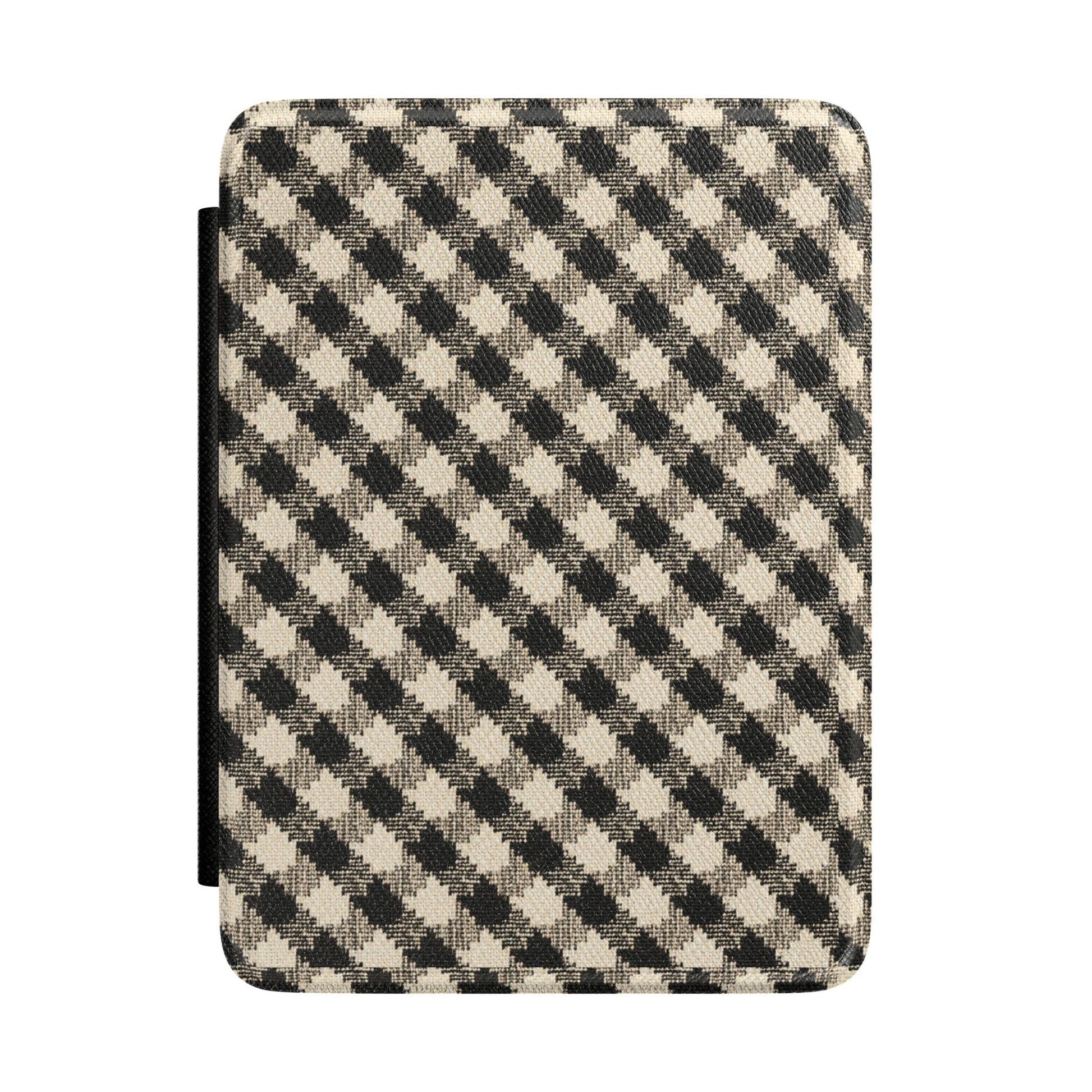 Black Cream Check Kindle case — black and cream check print