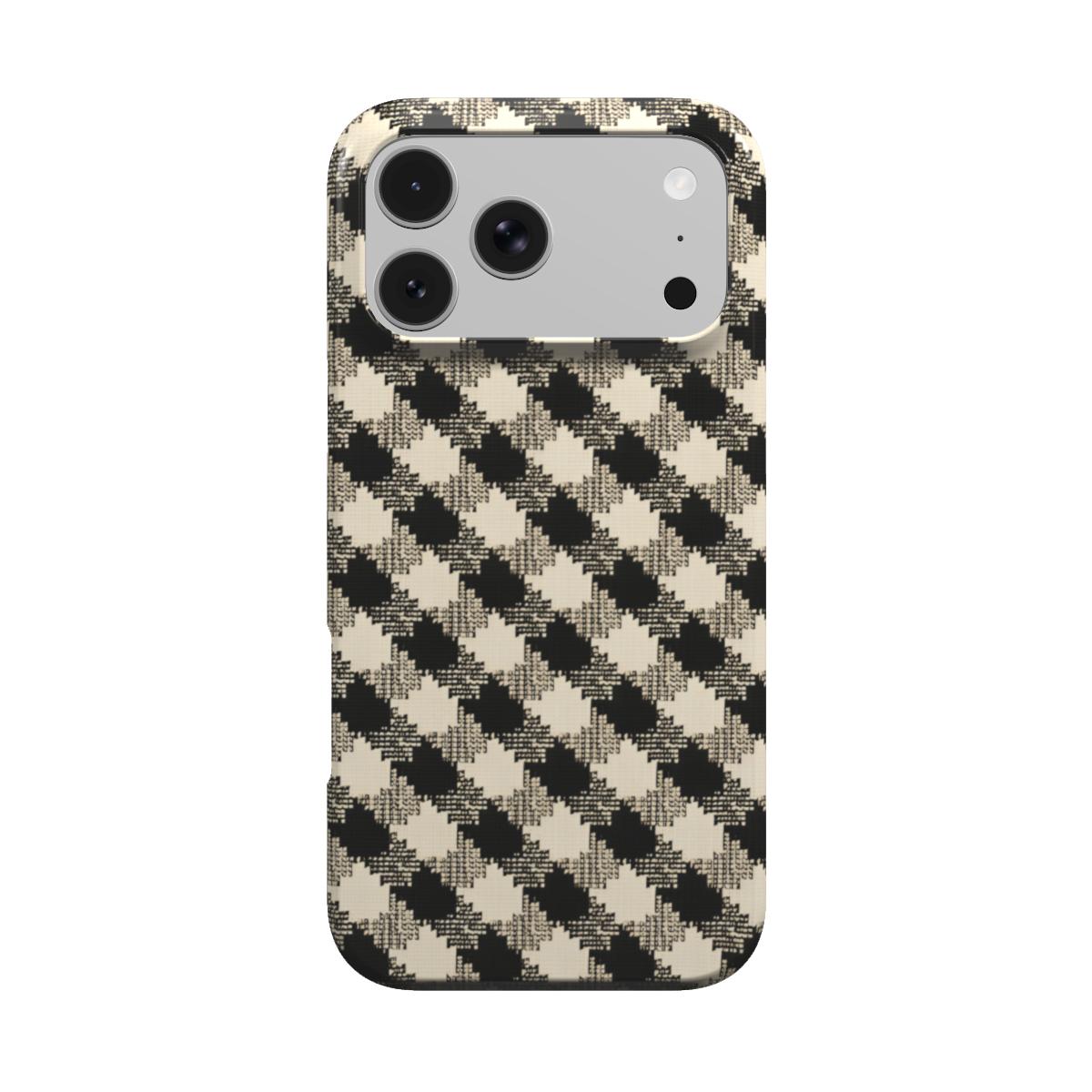 Black & Cream Check phone case – MagSafe iPhone case, front view