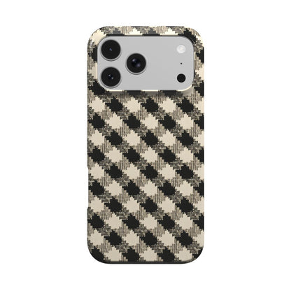 Black & Cream Check phone case – MagSafe iPhone case, front view