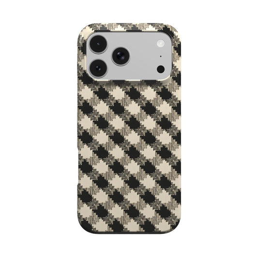 Black & Cream Check phone case – MagSafe iPhone case, front view