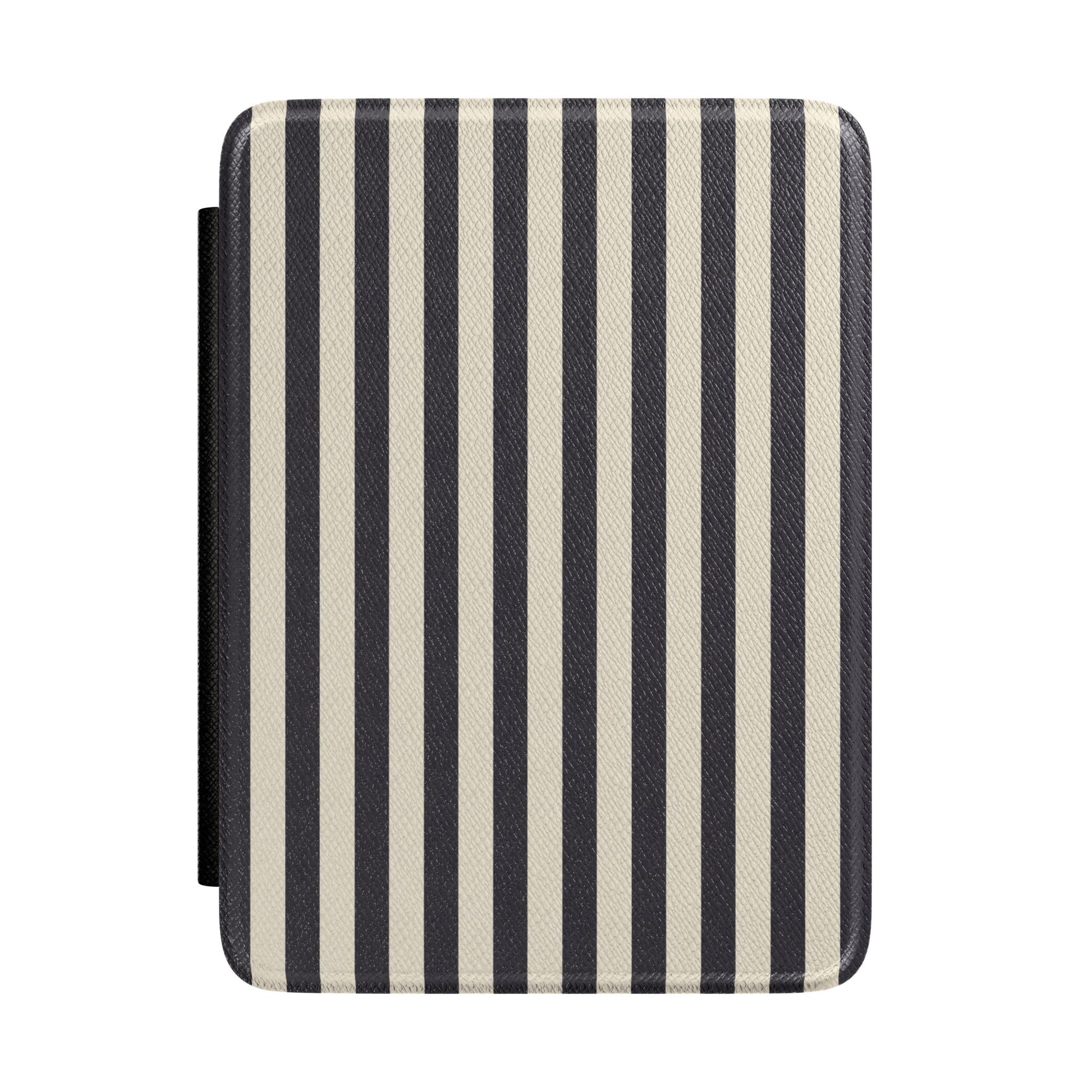 Black Cream Stripe Kindle case — black and cream stripe print