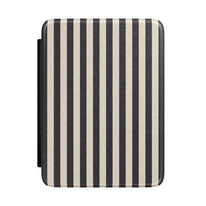 Black Cream Stripe Kindle case — black and cream stripe print