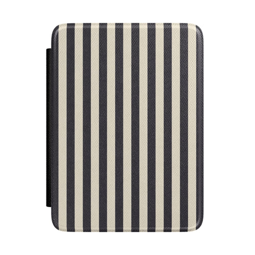 Black Cream Stripe Kindle case — black and cream stripe print