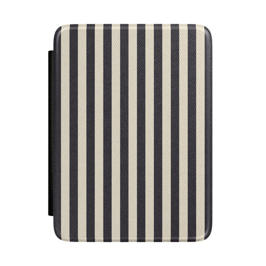 Black Cream Stripe Kindle case — black and cream stripe print