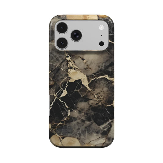 Black & Gold Marble phone case – MagSafe iPhone case, front view