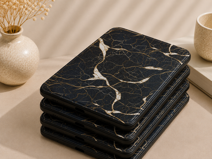 Black gold veined marble Kindle case — additional view