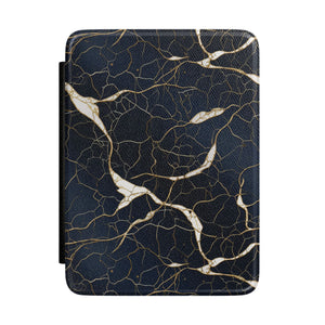 Black & Gold Veined Marble Kindle Case