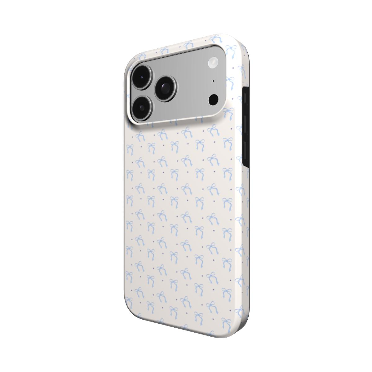 Blue Bow phone case – MagSafe iPhone case, detail view