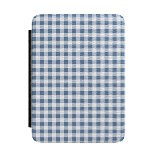 Blue Gingham Kindle Case - front view