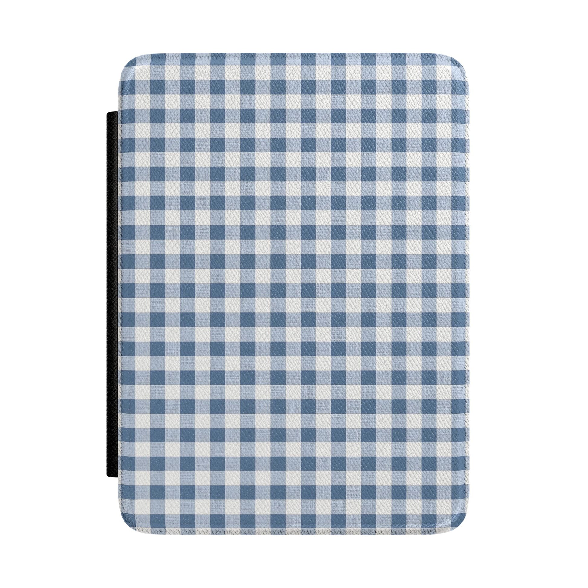 Blue Gingham Kindle case — blue and cream gingham check print