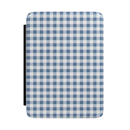 Blue Gingham Kindle case — blue and cream gingham check print