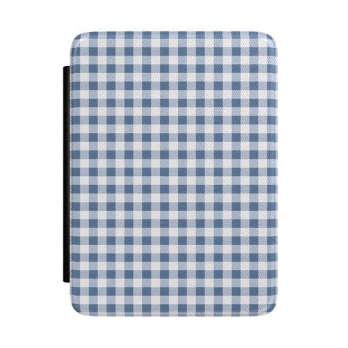 Blue Gingham Kindle case — blue and cream gingham check print