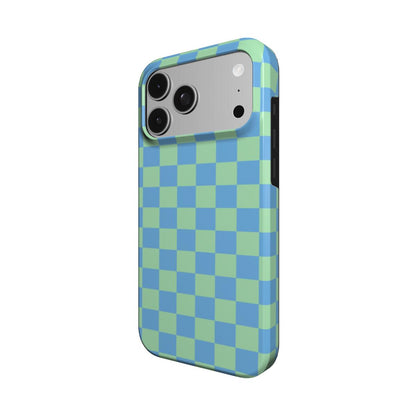 Blue & Green Check phone case – MagSafe iPhone case, second detail view