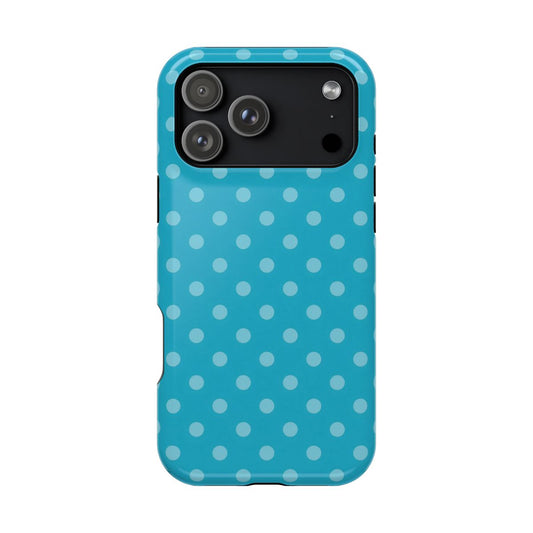 Turquoise Polka Dot Phone Case — MagSafe Compatible