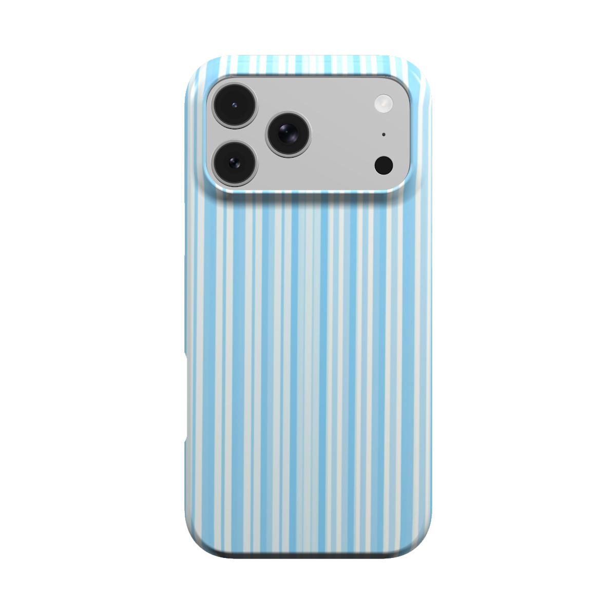 Blue Ticking Stripe phone case – MagSafe iPhone case, front view