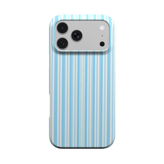 Blue Ticking Stripe phone case – MagSafe iPhone case, front view