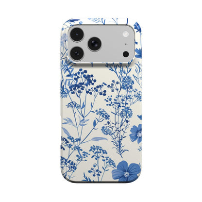 Blue Wildflower phone case – MagSafe iPhone case, front view