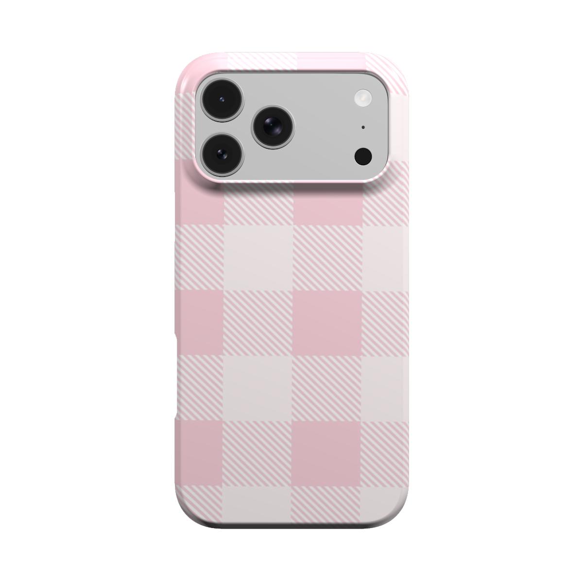 Blush Buffalo Check phone case – MagSafe iPhone case, front view