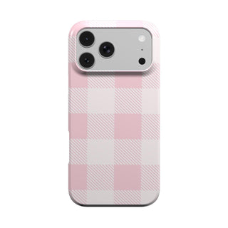 Blush Buffalo Check phone case – MagSafe iPhone case, front view