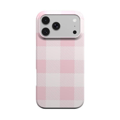 Blush Buffalo Check phone case – MagSafe iPhone case, front view