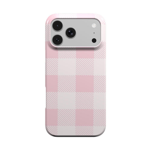 Blush Buffalo Check phone case – MagSafe iPhone case, front view