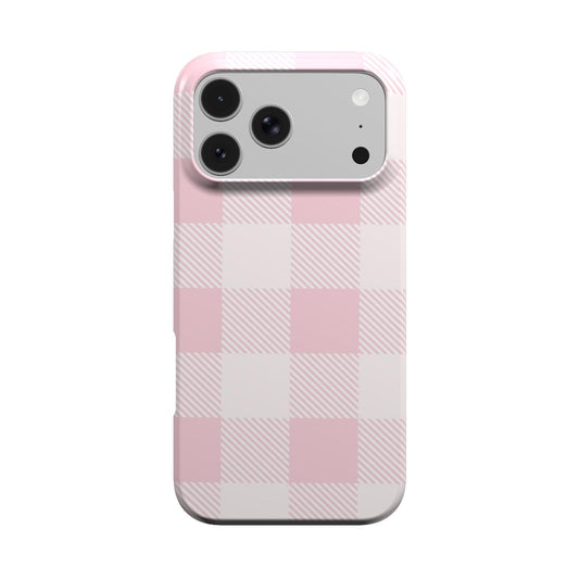 Blush Buffalo Check phone case – MagSafe iPhone case, front view