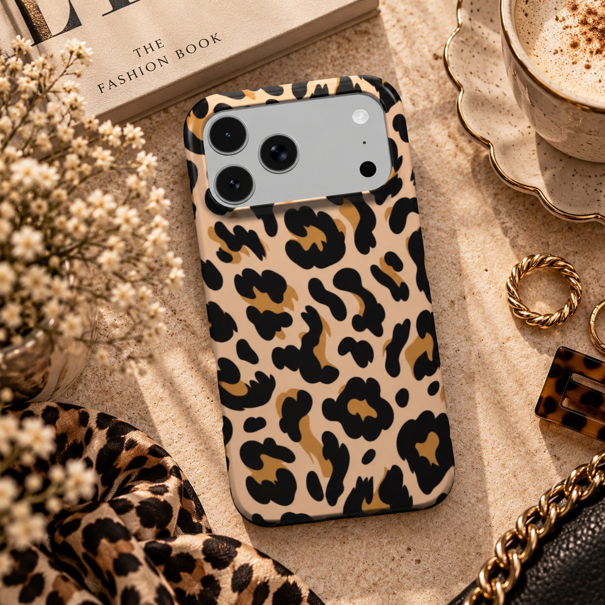 Blush Leopard phone case – MagSafe iPhone case, lifestyle photo