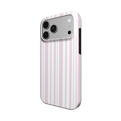 Blush Ticking Stripe phone case – MagSafe iPhone case, detail view