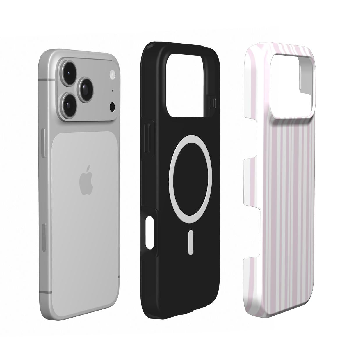 Blush Ticking Stripe phone case – MagSafe iPhone case, second detail view