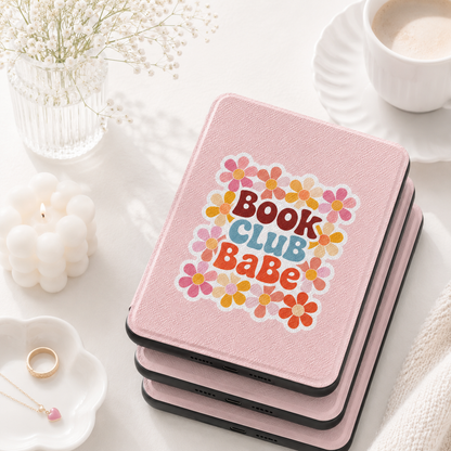 Book Club Babe Kindle case shown at an angle
