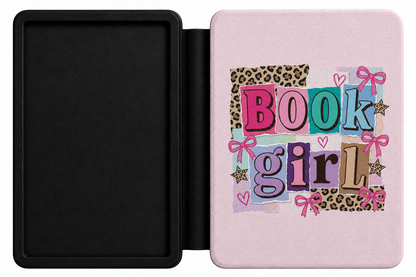 Book Girl pink Kindle case shown at an angle
